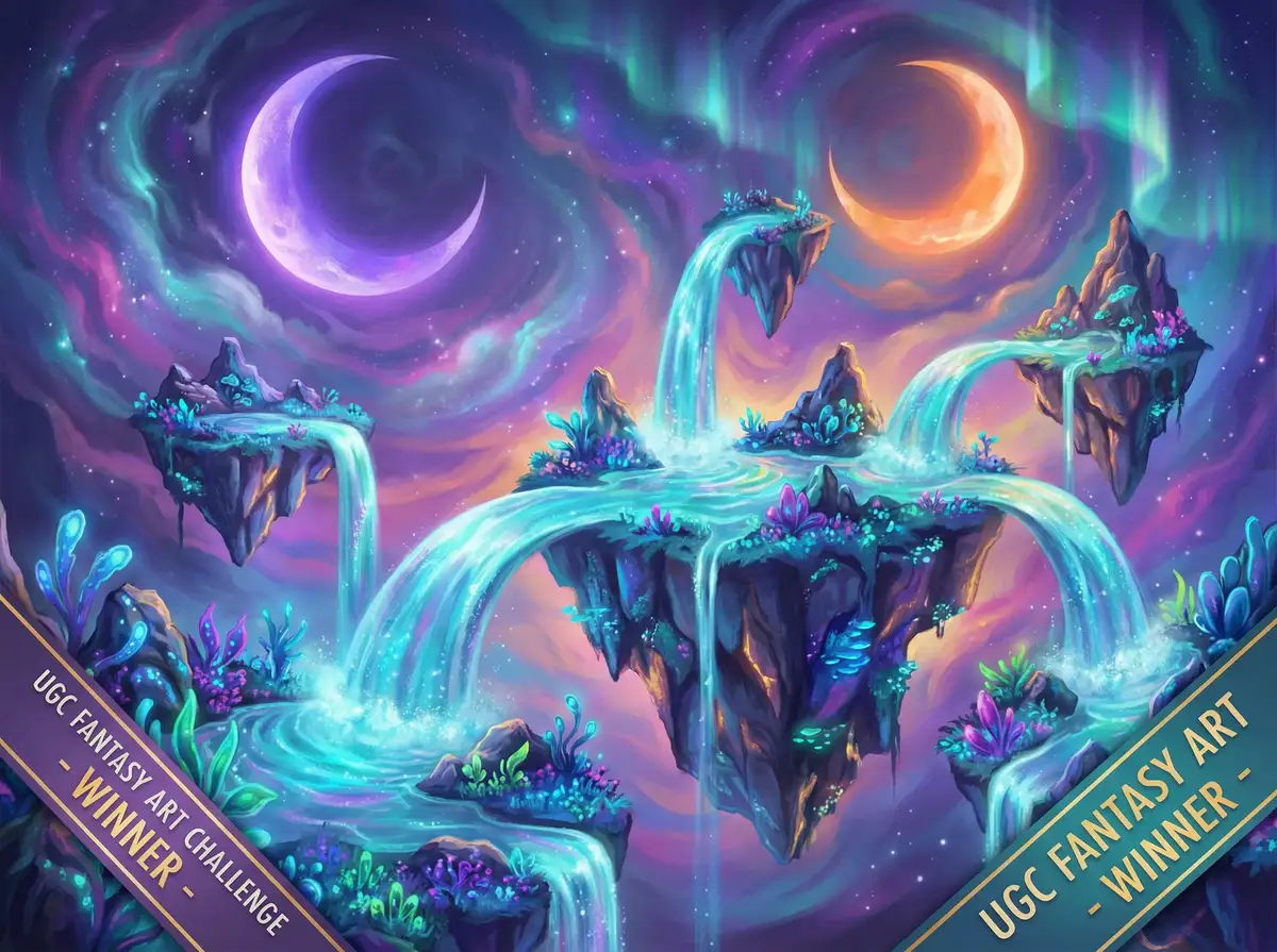 每日大赛 奇幻绘画赛事冠军作品浮岛幻境